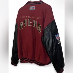 Vintage San Francisco 49ers Pro Line Logo Athletic Embroidered Leather Bomber